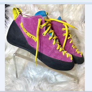 La Sportiva sport rock climbing shoes pink women's size 40 Pink Yellow Fast Ship
